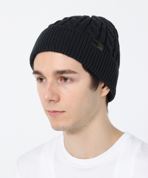 GLOBAL WORK（グローバルワーク）の「ケーブルニットワッチ/763675（ニットキャップ/ビーニー・メンズ・ブラック/ベージュ/ネイビー/グレー・FREE）」の4枚目の写真