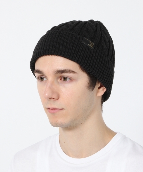 GLOBAL WORK（グローバルワーク）の「ケーブルニットワッチ/763675（ニットキャップ/ビーニー・メンズ・ブラック/ベージュ/ネイビー/グレー・FREE）」の2枚目の写真