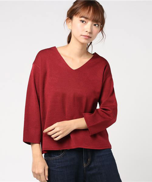 ivory court(アイボリーコート)の「Vネックミラノプルオーバー(マシンウオッシュ可)◆(ニット/セーター・レディース・ブラック/グレー/ホワイト/ブラウン/ボルドー・FREE)」の15枚目の写真