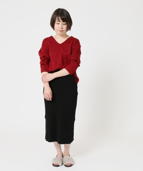 ivory court(アイボリーコート)の「Vネックミラノプルオーバー(マシンウオッシュ可)◆(ニット/セーター・レディース・ブラック/グレー/ホワイト/ブラウン/ボルドー・FREE)」の20枚目の写真