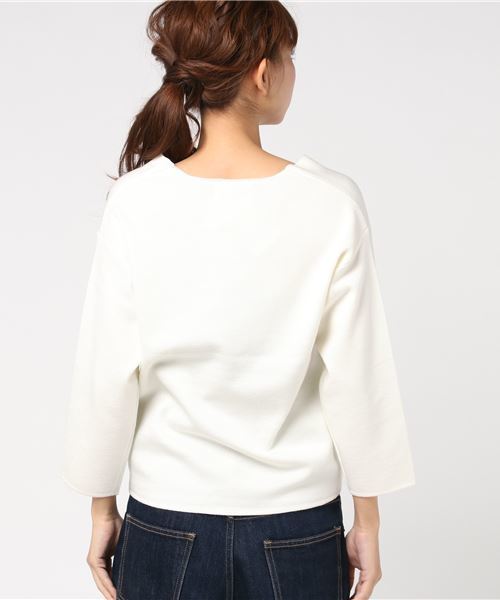 ivory court(アイボリーコート)の「Vネックミラノプルオーバー(マシンウオッシュ可)◆(ニット/セーター・レディース・ブラック/グレー/ホワイト/ブラウン/ボルドー・FREE)」の7枚目の写真