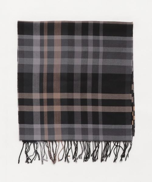 【セール】ウールシルク ビックチェックマフラー（マフラー）｜RAMUDA（ラムダ）