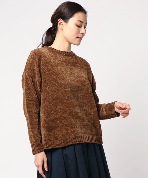 earth music&ecology（アースミュージックアンドエコロジー）の「・モールボリュームスリーブニットプルオーバー（ニット/セーター・レディース・パープル/アイボリー/グレー/キャメル/ブルーグリーン/ネイビー・FREE）」の6枚目の写真