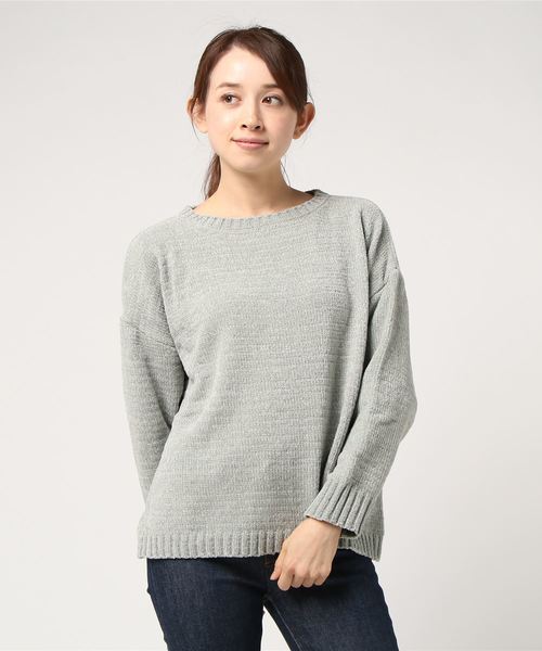 earth music&ecology（アースミュージックアンドエコロジー）の「・モールボリュームスリーブニットプルオーバー（ニット/セーター・レディース・パープル/アイボリー/グレー/キャメル/ブルーグリーン/ネイビー・FREE）」の2枚目の写真