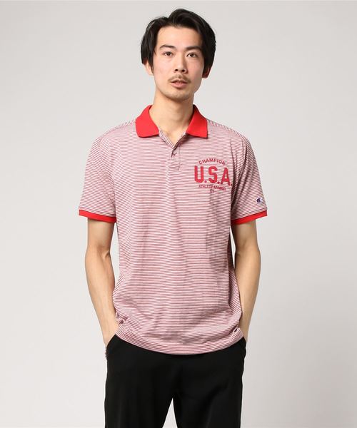 Champion(チャンピオン)の「【Champion/チャンピオン】メンズ ポロシャツ(ポロシャツ・メンズ・レッド/グリーン/マスタード/サックスブルー・LARGE/X-LARGE/MEDIUM)」の4枚目の写真