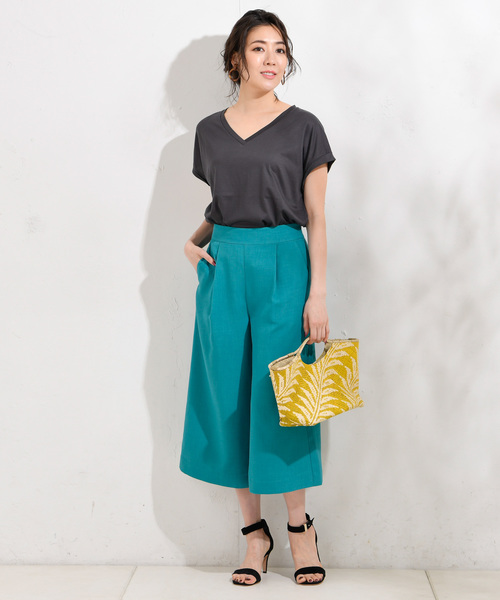 RIVE DROITE（リヴドロワ）の「麻調合繊ミディパンツ（その他パンツ・レディース・グリーン/ライトブルー/ネイビー/ベージュ・36/38）」の14枚目の写真