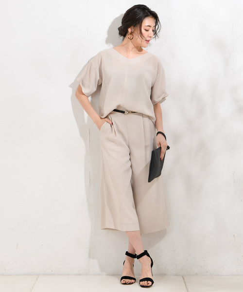 RIVE DROITE（リヴドロワ）の「麻調合繊ミディパンツ（その他パンツ・レディース・グリーン/ライトブルー/ネイビー/ベージュ・36/38）」の7枚目の写真