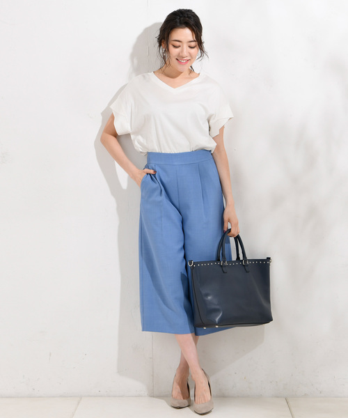 RIVE DROITE（リヴドロワ）の「麻調合繊ミディパンツ（その他パンツ・レディース・グリーン/ライトブルー/ネイビー/ベージュ・36/38）」の9枚目の写真