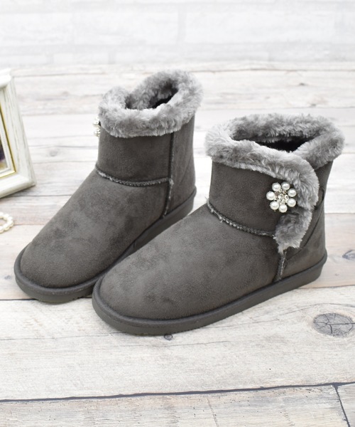 セール ２way フラワーパールフェイクムートンブーツ ブーツ Shoes In Closet シューズインクロゼット のファッション通販 Zozotown