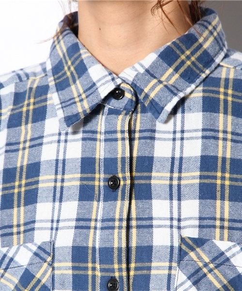 WEGO（ウィゴー）の「WEGO/グラデーションチェックシャツ（シャツ/ブラウス・レディース・グリーン/ブルー/レッド・FREE）」の7枚目の写真