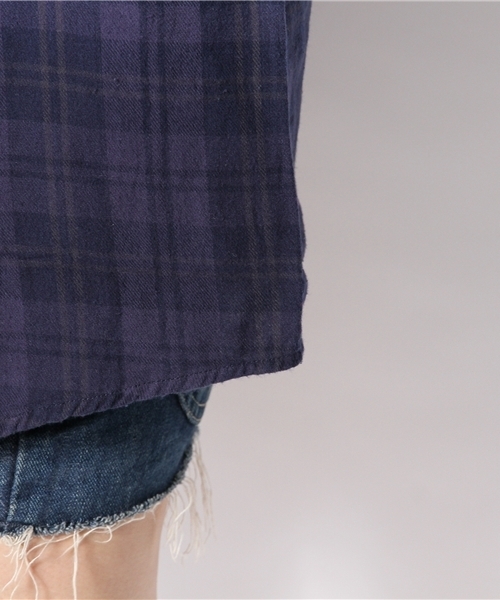 WEGO（ウィゴー）の「WEGO/グラデーションチェックシャツ（シャツ/ブラウス・レディース・グリーン/ブルー/レッド・FREE）」の10枚目の写真