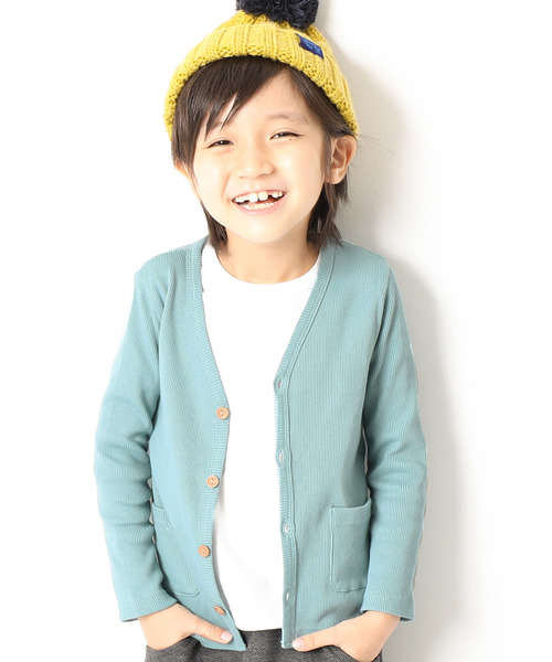 devirock(デビロック)の「ベーシックリブカーディガン(カーディガン/ボレロ・キッズ・ブルー系その他/スモークピンク/モカ/チャコール/ラベンダー/ブラック/マスタード/グリーン系その他/レッド/ワイン/ピンク/カーキ/グリーン/ブラウン系その他/ネイビー/ダークグリーン/レッド系その他/ヘザーチャコール/ピンク系その他/パープル・80cm/160cm/150cm/90cm/120cm/100cm/110cm/130cm/140cm)」の10枚目の写真