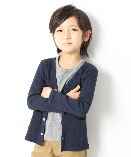 devirock(デビロック)の「ベーシックリブカーディガン(カーディガン/ボレロ・キッズ・ブルー系その他/スモークピンク/モカ/チャコール/ラベンダー/ブラック/マスタード/グリーン系その他/レッド/ワイン/ピンク/カーキ/グリーン/ブラウン系その他/ネイビー/ダークグリーン/レッド系その他/ヘザーチャコール/ピンク系その他/パープル・80cm/160cm/150cm/90cm/120cm/100cm/110cm/130cm/140cm)」の11枚目の写真