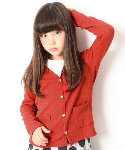 devirock(デビロック)の「ベーシックリブカーディガン(カーディガン/ボレロ・キッズ・ブルー系その他/スモークピンク/モカ/チャコール/ラベンダー/ブラック/マスタード/グリーン系その他/レッド/ワイン/ピンク/カーキ/グリーン/ブラウン系その他/ネイビー/ダークグリーン/レッド系その他/ヘザーチャコール/ピンク系その他/パープル・80cm/160cm/150cm/90cm/120cm/100cm/110cm/130cm/140cm)」の19枚目の写真