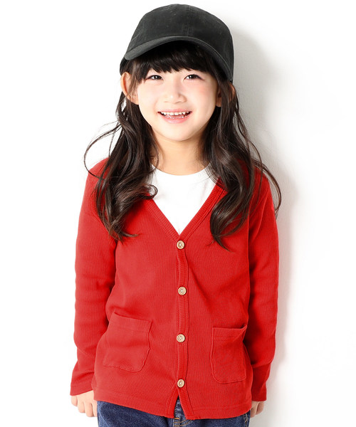 devirock(デビロック)の「ベーシックリブカーディガン(カーディガン/ボレロ・キッズ・ブルー系その他/スモークピンク/モカ/チャコール/ラベンダー/ブラック/マスタード/グリーン系その他/レッド/ワイン/ピンク/カーキ/グリーン/ブラウン系その他/ネイビー/ダークグリーン/レッド系その他/ヘザーチャコール/ピンク系その他/パープル・80cm/160cm/150cm/90cm/120cm/100cm/110cm/130cm/140cm)」の18枚目の写真