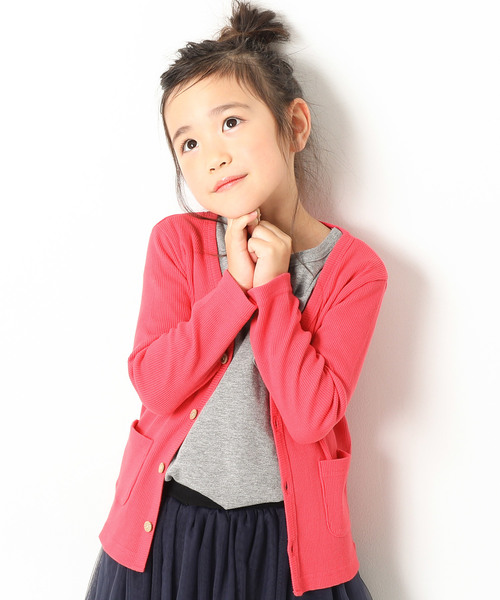 devirock(デビロック)の「ベーシックリブカーディガン(カーディガン/ボレロ・キッズ・ブルー系その他/スモークピンク/モカ/チャコール/ラベンダー/ブラック/マスタード/グリーン系その他/レッド/ワイン/ピンク/カーキ/グリーン/ブラウン系その他/ネイビー/ダークグリーン/レッド系その他/ヘザーチャコール/ピンク系その他/パープル・80cm/160cm/150cm/90cm/120cm/100cm/110cm/130cm/140cm)」の15枚目の写真