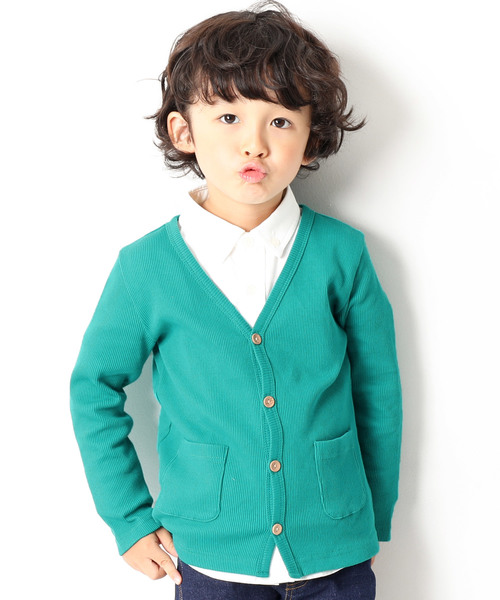 devirock(デビロック)の「ベーシックリブカーディガン(カーディガン/ボレロ・キッズ・ブルー系その他/スモークピンク/モカ/チャコール/ラベンダー/ブラック/マスタード/グリーン系その他/レッド/ワイン/ピンク/カーキ/グリーン/ブラウン系その他/ネイビー/ダークグリーン/レッド系その他/ヘザーチャコール/ピンク系その他/パープル・80cm/160cm/150cm/90cm/120cm/100cm/110cm/130cm/140cm)」の9枚目の写真