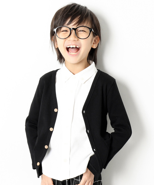 devirock(デビロック)の「ベーシックリブカーディガン(カーディガン/ボレロ・キッズ・ブルー系その他/スモークピンク/モカ/チャコール/ラベンダー/ブラック/マスタード/グリーン系その他/レッド/ワイン/ピンク/カーキ/グリーン/ブラウン系その他/ネイビー/ダークグリーン/レッド系その他/ヘザーチャコール/ピンク系その他/パープル・80cm/160cm/150cm/90cm/120cm/100cm/110cm/130cm/140cm)」の2枚目の写真