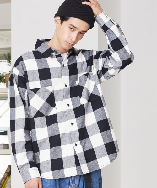 WEGO（ウィゴー）の「WEGO/バッファローチェックネルシャツ（シャツ/ブラウス・メンズ・ブルー系その他2/ホワイト系その他2/レッド系その他2/イエロー系その他・LARGE/MEDIUM/X-LARGE/XX-LARGE）」の2枚目の写真