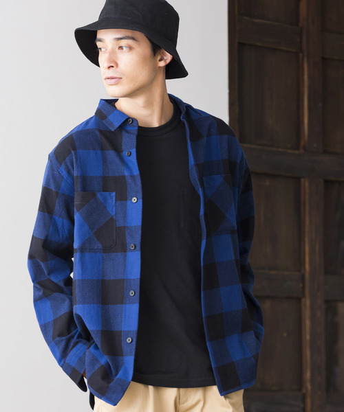 WEGO（ウィゴー）の「WEGO/バッファローチェックネルシャツ（シャツ/ブラウス・メンズ・ブルー系その他2/ホワイト系その他2/レッド系その他2/イエロー系その他・LARGE/MEDIUM/X-LARGE/XX-LARGE）」の3枚目の写真