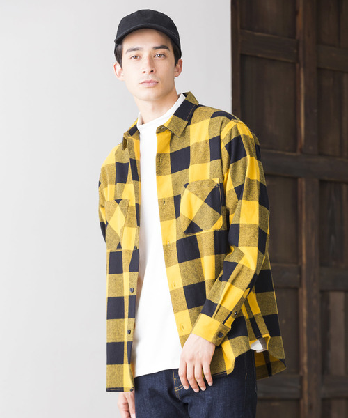 WEGO（ウィゴー）の「WEGO/バッファローチェックネルシャツ（シャツ/ブラウス・メンズ・ブルー系その他2/ホワイト系その他2/レッド系その他2/イエロー系その他・LARGE/MEDIUM/X-LARGE/XX-LARGE）」の17枚目の写真