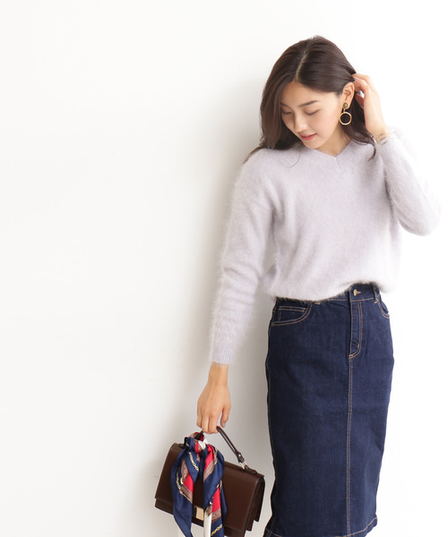 N.(N. Natural Beauty Basic)(エヌエヌナチュラルビューティーベーシック)の「【追加生産】ベーシックデニムタイトスカート(デニムスカート・レディース・ネイビー・MEDIUM/SMALL)」の7枚目の写真