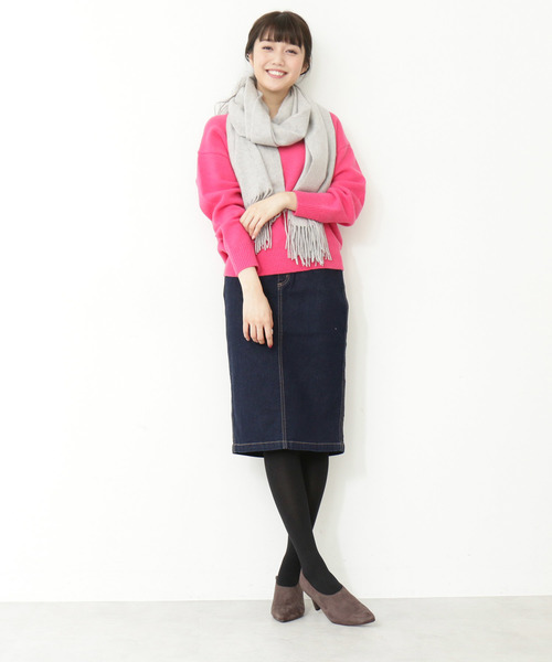 N.(N. Natural Beauty Basic)(エヌエヌナチュラルビューティーベーシック)の「【追加生産】ベーシックデニムタイトスカート(デニムスカート・レディース・ネイビー・MEDIUM/SMALL)」の8枚目の写真