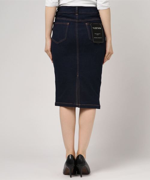 N.(N. Natural Beauty Basic)(エヌエヌナチュラルビューティーベーシック)の「【追加生産】ベーシックデニムタイトスカート(デニムスカート・レディース・ネイビー・MEDIUM/SMALL)」の3枚目の写真