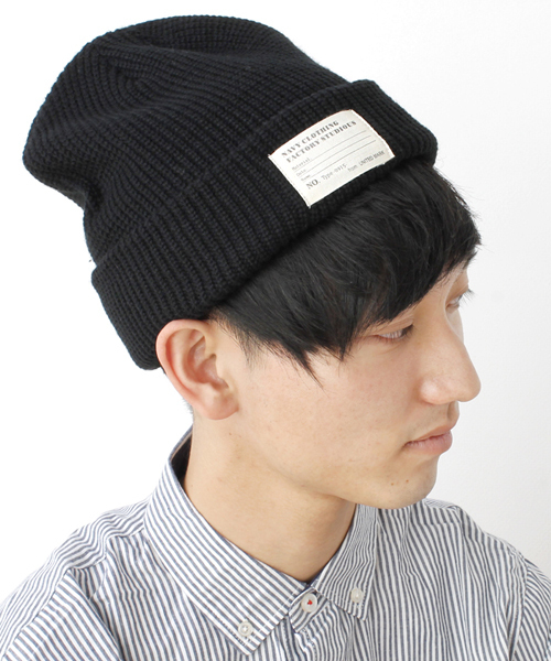 WEGO（ウィゴー）の「WEGO/カラーリブワッチキャップ（ニットキャップ/ビーニー・メンズ・ブラック/グリーン/ネイビー/ロイヤルブルー/マスタード/レッド/ワイン・FREE）」の2枚目の写真