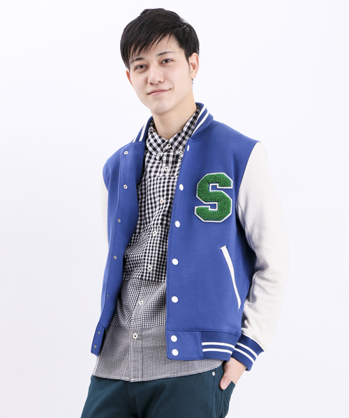 WEGO(ウィゴー)の「WEGO/ポンチスタジャン(スタジャン・メンズ・ブルー/ブラック/杢グレー・MEDIUM/LARGE)」の3枚目の写真