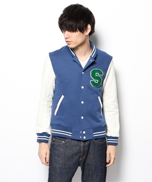 WEGO(ウィゴー)の「WEGO/ポンチスタジャン(スタジャン・メンズ・ブルー/ブラック/杢グレー・MEDIUM/LARGE)」の4枚目の写真