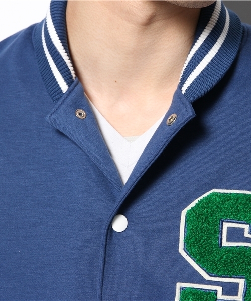 WEGO(ウィゴー)の「WEGO/ポンチスタジャン(スタジャン・メンズ・ブルー/ブラック/杢グレー・MEDIUM/LARGE)」の8枚目の写真