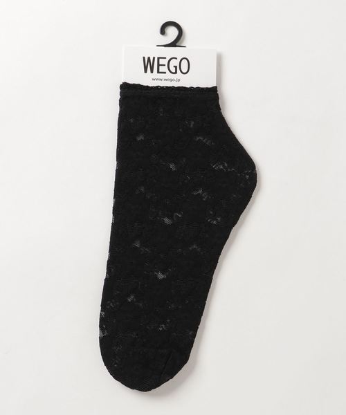 WEGO(ウィゴー)の「WEGO/総レースソックス(ソックス/靴下・レディース・ホワイト/ブラック・FREE)」の1枚目の写真