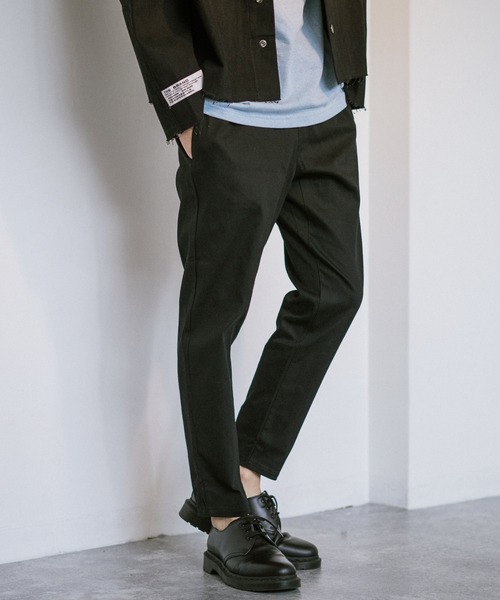 Rocky Monroe(ロッキーモンロー)の「テーパードアンクルパンツ ストレッチ チノパン ウエストゴム スリムパンツ 無地(その他パンツ・メンズ・ホワイト/ライトグレー/ブラック/ベージュ/ネイビー/ブラウン/オリーブ/ダークブラウン・L/M/XL)」の2枚目の写真