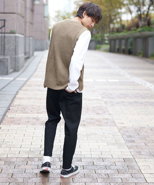 Rocky Monroe(ロッキーモンロー)の「テーパードアンクルパンツ ストレッチ チノパン ウエストゴム スリムパンツ 無地(その他パンツ・メンズ・ホワイト/ライトグレー/ブラック/ベージュ/ネイビー/ブラウン/オリーブ/ダークブラウン・L/M/XL)」の12枚目の写真