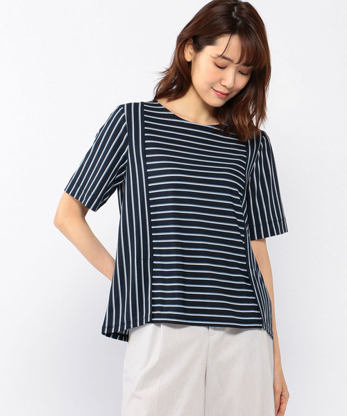 A/C DESIGN BY ALPHA CUBIC（エーシーデザインバイアルファキュービック）の「ボーダープルオーバー（Tシャツ/カットソー・レディース・オフホワイト/サックスブルー/グリーン・M size/L size）」の3枚目の写真