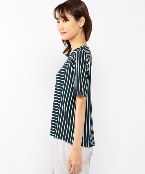 A/C DESIGN BY ALPHA CUBIC（エーシーデザインバイアルファキュービック）の「ボーダープルオーバー（Tシャツ/カットソー・レディース・オフホワイト/サックスブルー/グリーン・M size/L size）」の6枚目の写真