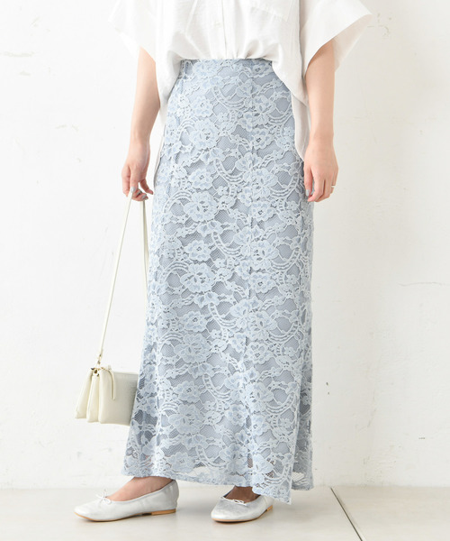 DouDou(ドゥドゥ)の「起毛レースマーメイドスカート(スカート・レディース・アイボリー/ブラウン/ブルー・FREE)」の18枚目の写真