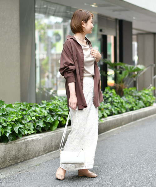 DouDou(ドゥドゥ)の「起毛レースマーメイドスカート(スカート・レディース・アイボリー/ブラウン/ブルー・FREE)」の14枚目の写真