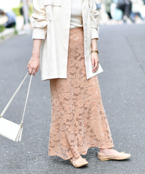 DouDou(ドゥドゥ)の「起毛レースマーメイドスカート(スカート・レディース・アイボリー/ブラウン/ブルー・FREE)」の22枚目の写真