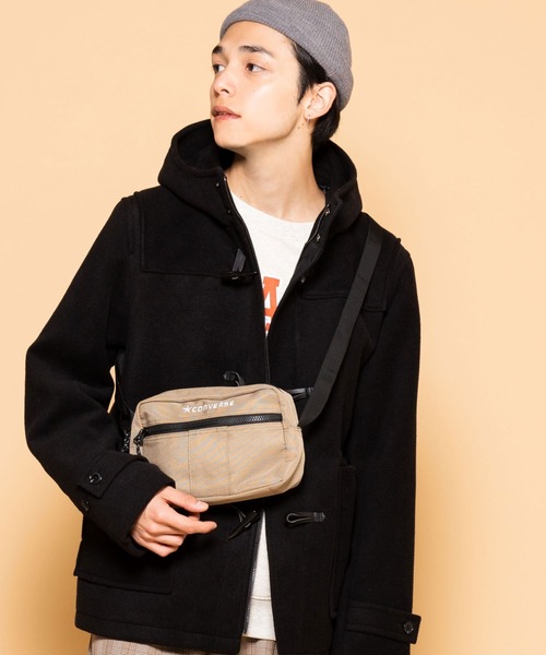 CONVERSE(コンバース)の「∴WEGO/CONVERSE 別注ロゴスクエアショルダーバッグ(ショルダーバッグ・メンズ・ブラック/ブルー系その他/ライトピンク/ライトパープル/ベージュ・FREE)」の3枚目の写真