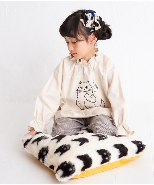 nino（ニノ）の「[90-120]ねこ刺繍 チュニック（その他トップス・キッズ・ブラック/アイボリー・90cm/110cm/100cm/120cm）」の5枚目の写真