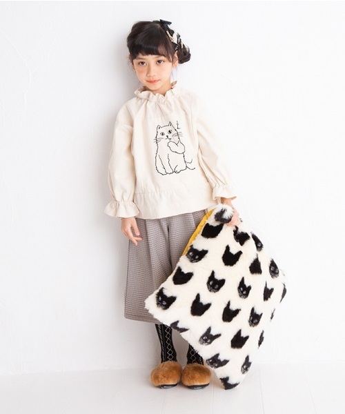 nino（ニノ）の「[90-120]ねこ刺繍 チュニック（その他トップス・キッズ・ブラック/アイボリー・90cm/110cm/100cm/120cm）」の6枚目の写真