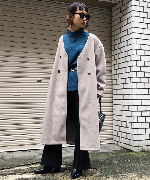 PAGEBOY（ページボーイ）の「コアジャージガウンコート（ダウンジャケット/コート・レディース・ブラック/ダークブラウン/モカ・FREE）」の3枚目の写真