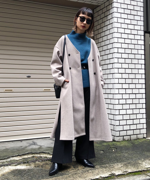 PAGEBOY（ページボーイ）の「コアジャージガウンコート（ダウンジャケット/コート・レディース・ブラック/ダークブラウン/モカ・FREE）」の7枚目の写真