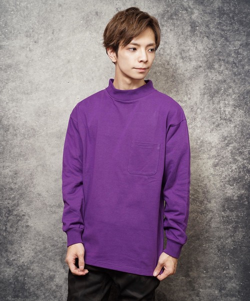 おしゃれスタ(オシャレスタ)の「ビッグシルエットモックネックTシャツ(IR) オーバーサイズ メンズ レディース(Tシャツ/カットソー・レディース・ホワイト/ブラック/ベージュ/パープル/サンドベージュ/サックスブルー/パープル系その他/グリーン/チャコールグレー・M/L/XL)」の8枚目の写真
