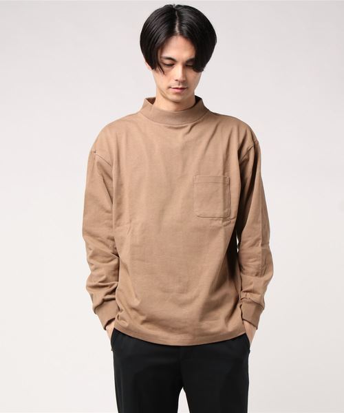 おしゃれスタ(オシャレスタ)の「ビッグシルエットモックネックTシャツ(IR) オーバーサイズ メンズ レディース(Tシャツ/カットソー・レディース・ホワイト/ブラック/ベージュ/パープル/サンドベージュ/サックスブルー/パープル系その他/グリーン/チャコールグレー・M/L/XL)」の12枚目の写真