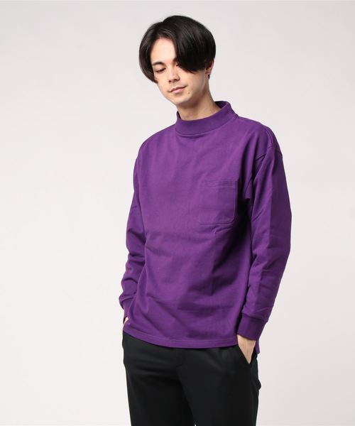 おしゃれスタ(オシャレスタ)の「ビッグシルエットモックネックTシャツ(IR) オーバーサイズ メンズ レディース(Tシャツ/カットソー・レディース・ホワイト/ブラック/ベージュ/パープル/サンドベージュ/サックスブルー/パープル系その他/グリーン/チャコールグレー・M/L/XL)」の13枚目の写真