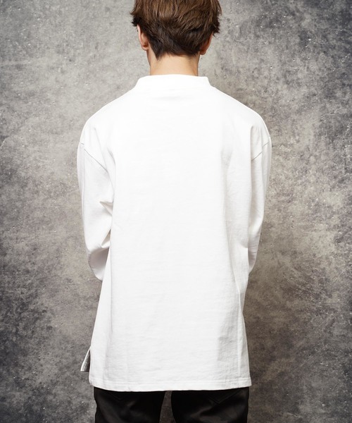 おしゃれスタ(オシャレスタ)の「ビッグシルエットモックネックTシャツ(IR) オーバーサイズ メンズ レディース(Tシャツ/カットソー・レディース・ホワイト/ブラック/ベージュ/パープル/サンドベージュ/サックスブルー/パープル系その他/グリーン/チャコールグレー・M/L/XL)」の16枚目の写真