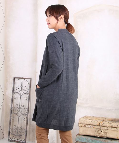 sabstreet my standard(サブストリートマイスタンダード)の「『CHARLI(チャーリー)』星刺繍入りウォッシャブルロングニットカーディガン【大きいサイズ対応】【9号(M)~19号(5L)】(カーディガン/ボレロ・レディース・ネイビー/レッド系その他/ブラック・19号/15号/9号)」の10枚目の写真